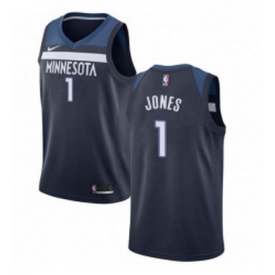 Youth Nike Minnesota Timberwolves 1 Tyus Jones Swingman Navy Blue Road NBA Jersey Icon Edition