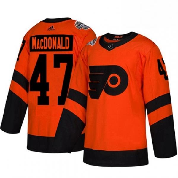 Youth Adidas Philadelphia Flyers 47 Andrew MacDonald Orange Authentic 2019 Stadium Series Stitched NHL Jersey
