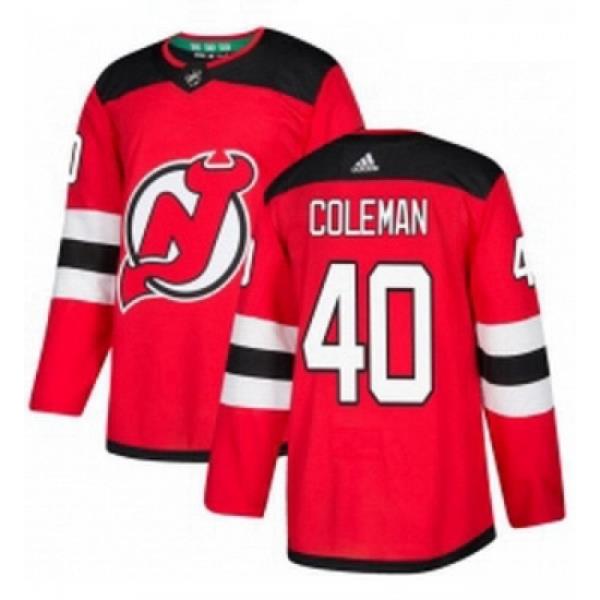 Youth Adidas New Jersey Devils 40 Blake Coleman Authentic Red Home NHL Jersey