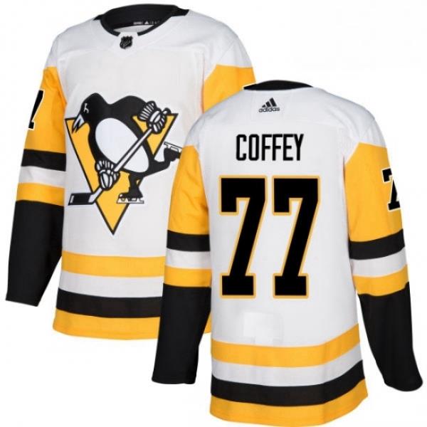 Youth Adidas Pittsburgh Penguins 77 Paul Coffey Authentic White Away NHL Jersey