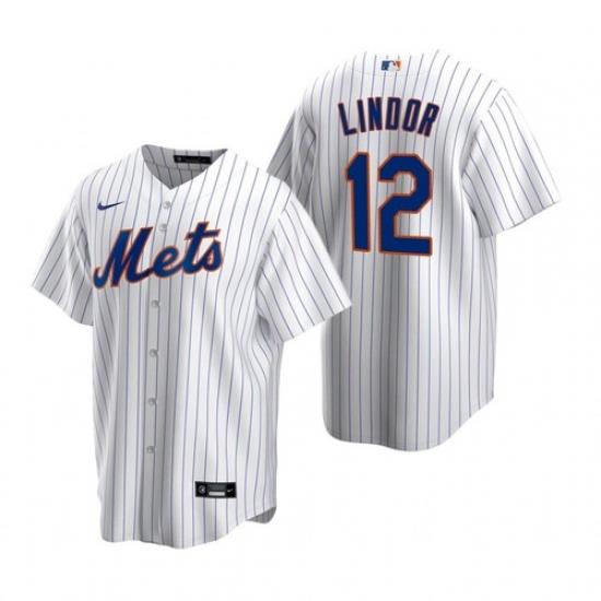 Men Nike NeW York Mets Francisco Lindor White Cool Base Stitched Jersey