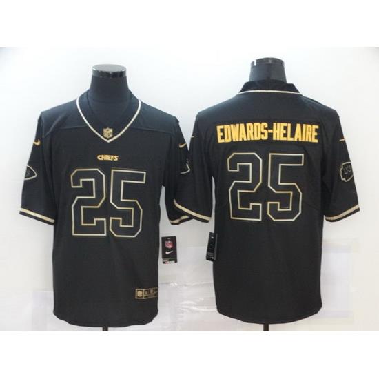 Nike Chiefs 25 Clyde Edwards Helaire Black Gold Vapor Untouchable Limited Jersey