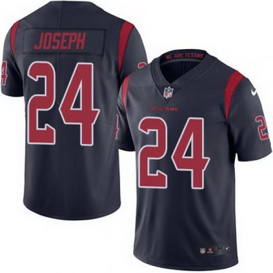 Nike Texans #24 Johnathan Joseph Navy Blue Mens Stitched NFL Limited Rush Jersey