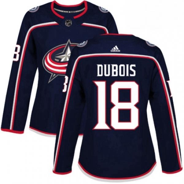 Womens Adidas Columbus Blue Jackets 18 Pierre Luc Dubois Authentic Navy Blue Home NHL Jersey