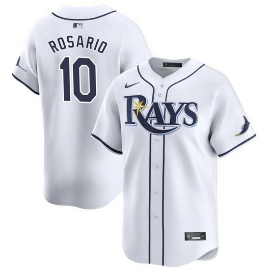 Men Tampa Bay Rays 10 Amed Rosario White Home Limited Stitched Baseball Jersey