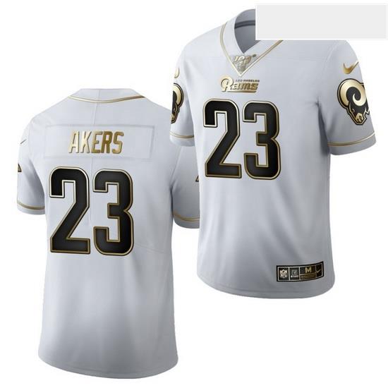 Men Nike Rams 23 Cam Akers Draft Gold Edition Limtited Jersey