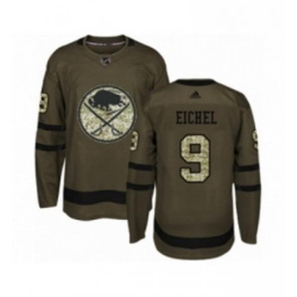 Youth Adidas Buffalo Sabres 9 Jack Eichel Authentic Green Salute to Service NHL Jersey