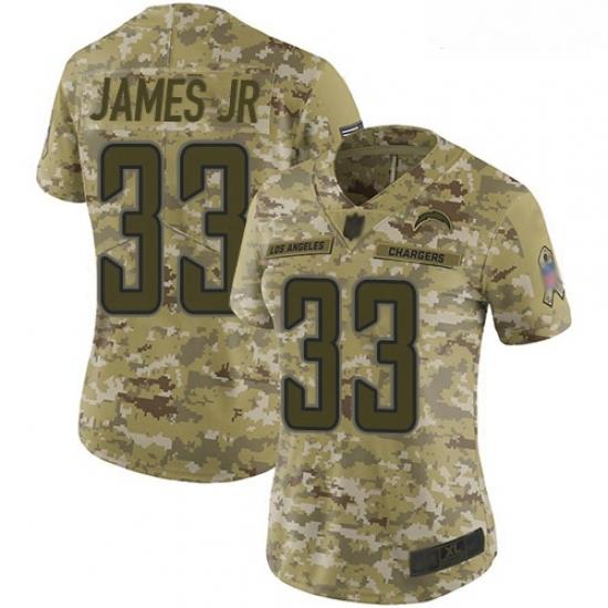 Chargers #33 Derwin James Jr Camo Women Stitched Football Limited 2018 Salute to Service Jersey