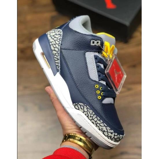Air Jordan 3 Shoes Navy Yellow 24E27