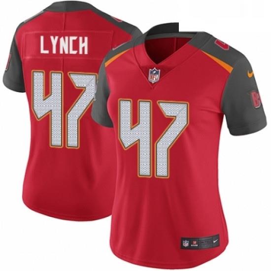 Womens Nike Tampa Bay Buccaneers 47 John Lynch Red Team Color Vapor Untouchable Elite Player NFL Jersey