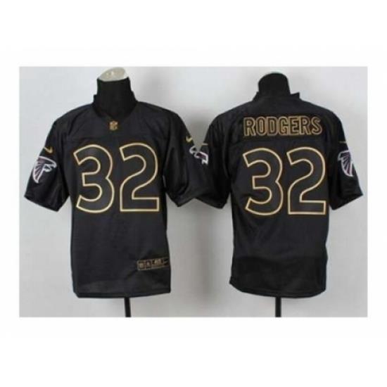 Nike Atlanta Falcons 32 Jacquizz Rodgers Black Elite 2014 PRO Gold Lettering Fashion NFL Jersey
