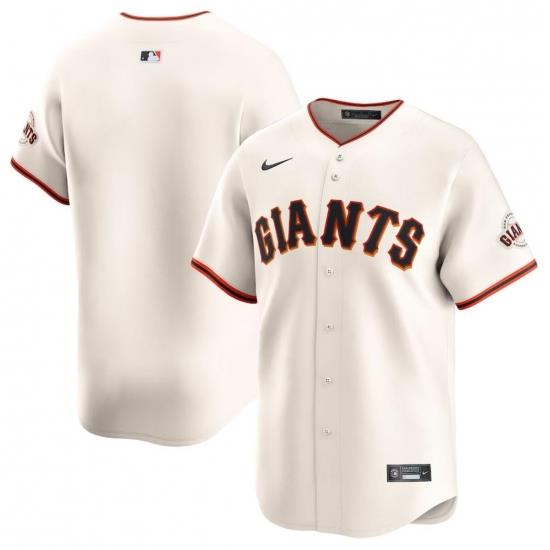 Men San Francisco Giants Blank Cream Home Limited Stitched Baseball Jersey
