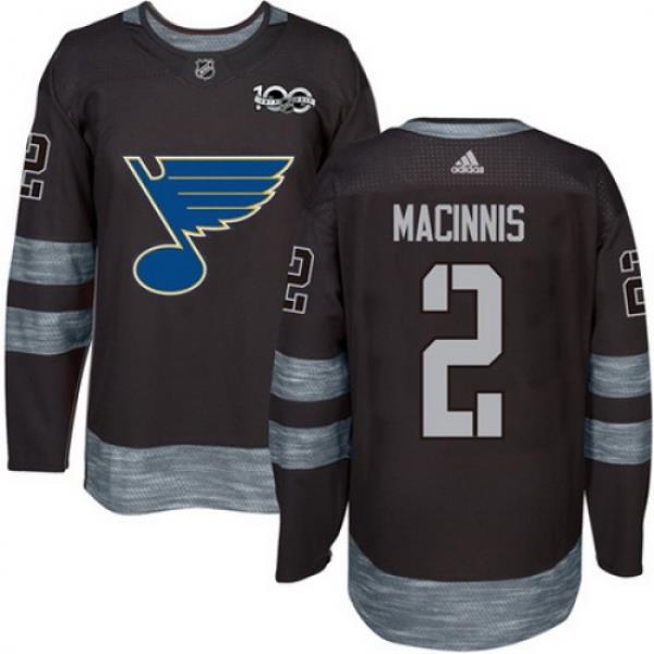 Blues #2 Al MacInnis Black 1917 2017 100th Anniversary Stitched NHL Jersey