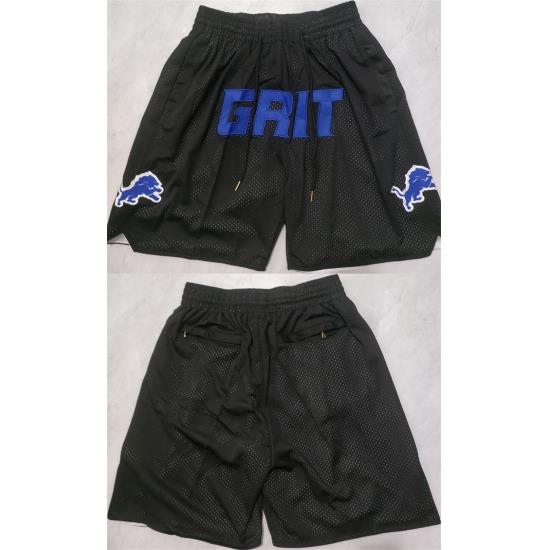 Men Detroit Lions Black Shorts