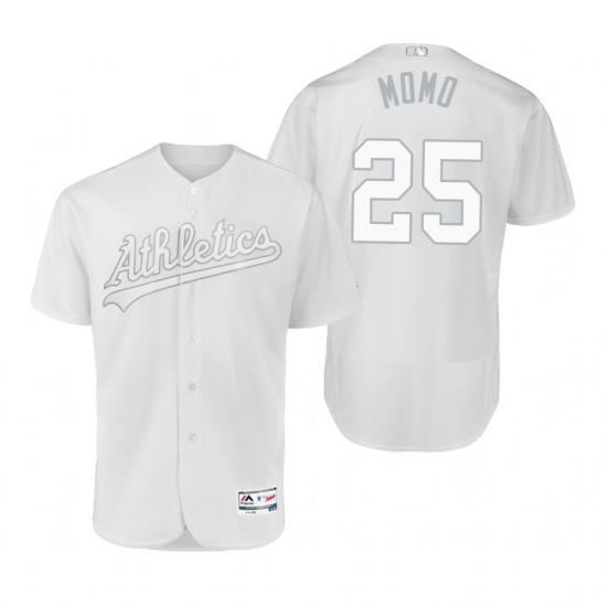 Oakland Athletics Stephen Piscotty Momo White 2019 Players Weekend MLB Jersey