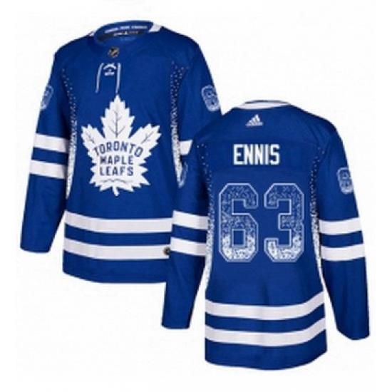 Mens Adidas Toronto Maple Leafs 63 Tyler Ennis Authentic Blue Drift Fashion NHL Jersey
