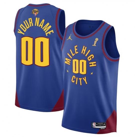 Men Denver Nuggets Active Player Custom Blue 2023 Finals Champions Statement Edition Stitched Basketball Jersey