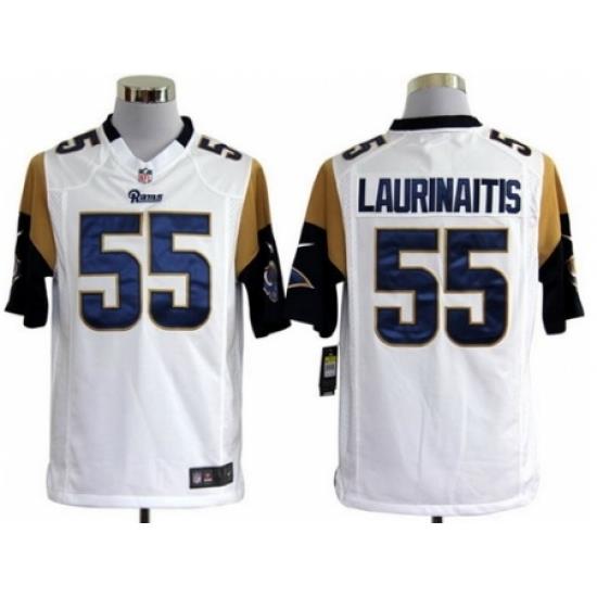 Nike St. Louis Rams 55 James Laurinaitis White Game NFL Jersey