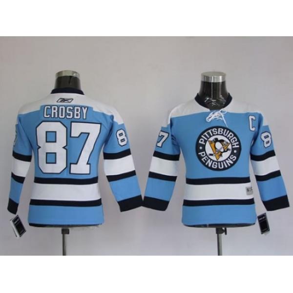Penguins #87 Sidney Crosby Stitched Blue NHL Jersey