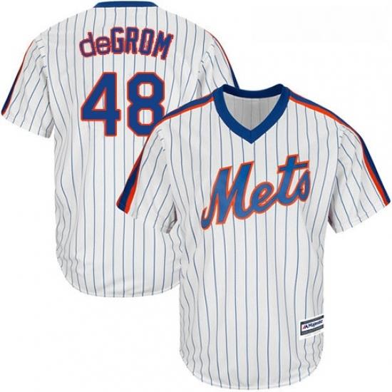 Mens Majestic NeW York Mets 48 Jacob deGrom Replica White Alternate Cool Base MLB Jersey