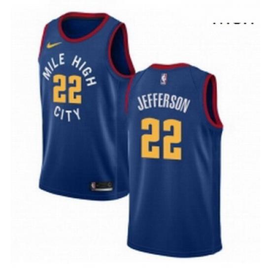 Mens Nike Denver Nuggets 22 Richard Jefferson Swingman Light Blue Alternate NBA Jersey Statement Edition