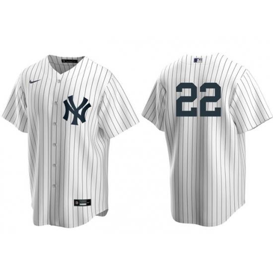 Men NeW York Yankees 22 Juan Soto White Cool Base Stitched Baseball Jersey No Name