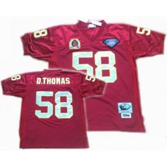 Kansas City Chiefs 58 Derrick Thomas ThroWback Red Jerseys