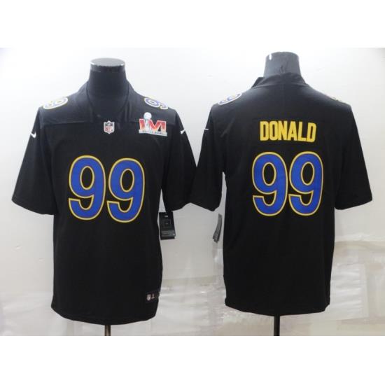 Nike Los Angeles Rams 99 Aaron Donald Black 2022 Super Bowl LVI Vapor Limited Jersey