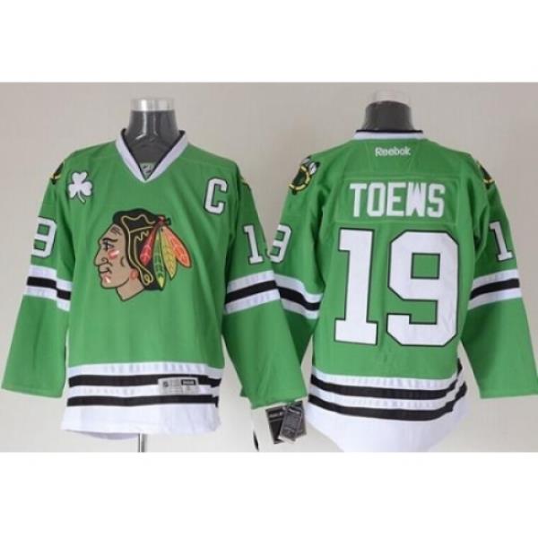 Chicago Blackhawks #19 Jonathan Toews Green Stitched NHL Jersey