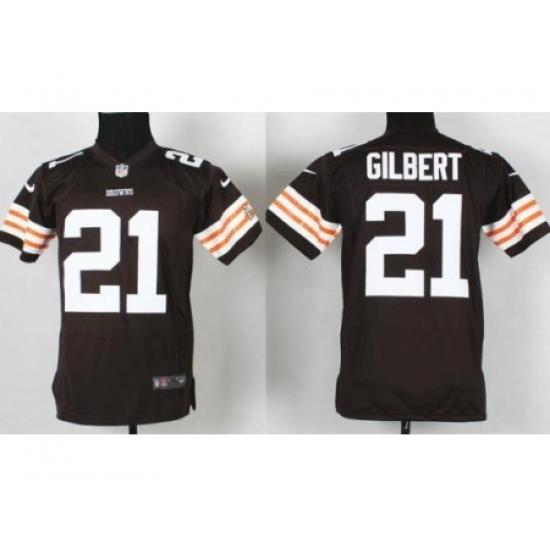 Youth Nike Cleveland Browns 21 Justin Gilbert Brown NFL Jersey