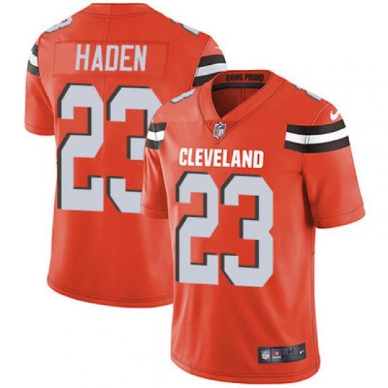 Nike Browns #23 Joe Haden Orange Alternate Mens Stitched NFL Vapor Untouchable Limited Jersey