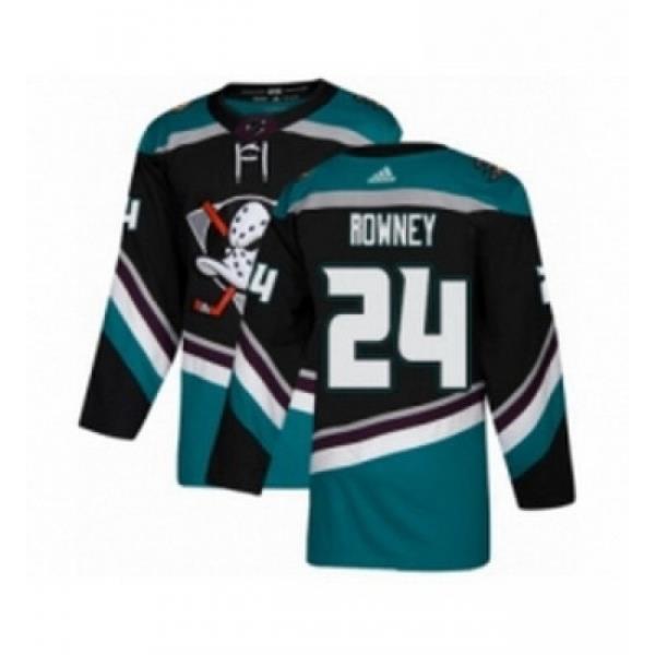 Youth Adidas Anaheim Ducks 24 Carter Rowney Premier Black Teal Alternate NHL Jersey