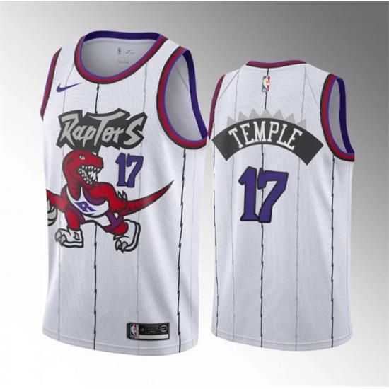 Men Toronto Raptors 17 Garrett Temple White Classic Edition Stitched Basketball Jersey