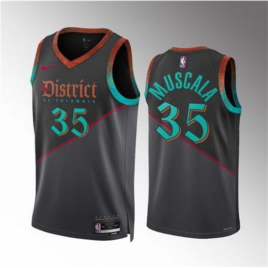 Men Washington Wizards 35 Mike Muscala Black 2023 24 City Edition Stitched Basketball Jersey