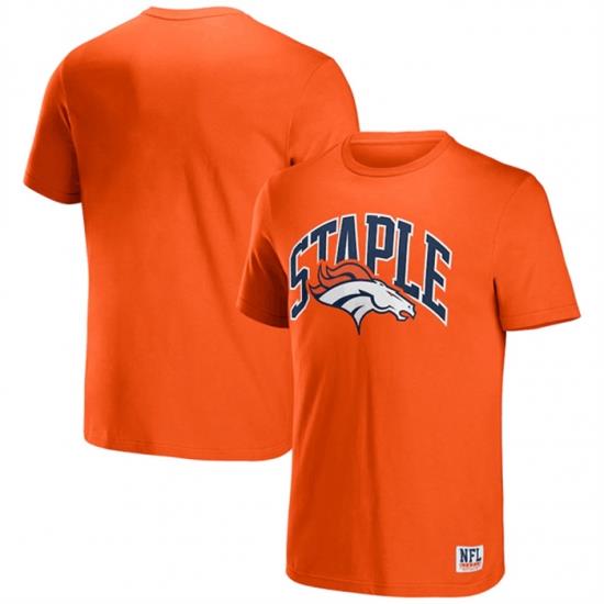 Men Denver Broncos X Staple Orange Logo Lockup T Shirt