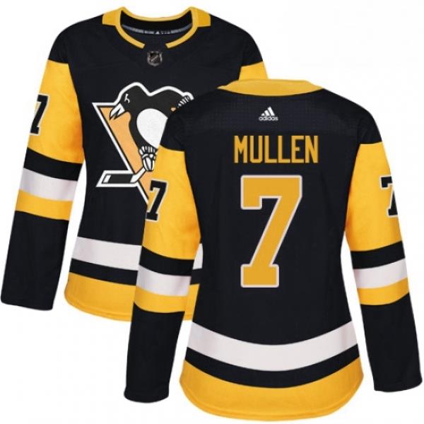 Womens Adidas Pittsburgh Penguins 7 Joe Mullen Authentic Black Home NHL Jersey
