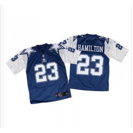 Nike CoWboys #23 Jakar Hamilton Navy BlueWhite ThroWback Mens Stitched NFL Elite Jersey