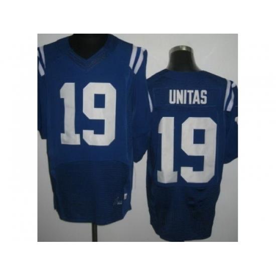 Nike Indianapolis Colts 19 Johnny Unitas Blue Elite NFL Jersey