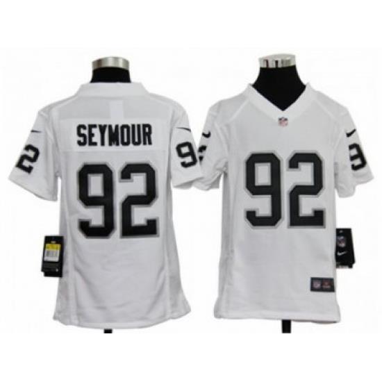 Nike Youth NFL Oakland Raiders #92 Richard Seymour White Jerseys