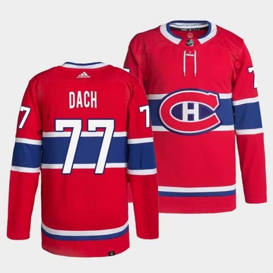 Men Montreal Canadiens 77 Kirby Dach Red Stitched Jersey