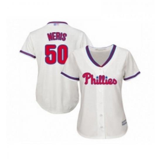 Womens Philadelphia Phillies 50 Hector Neris Replica Cream Alternate Cool Base Baseball Jersey