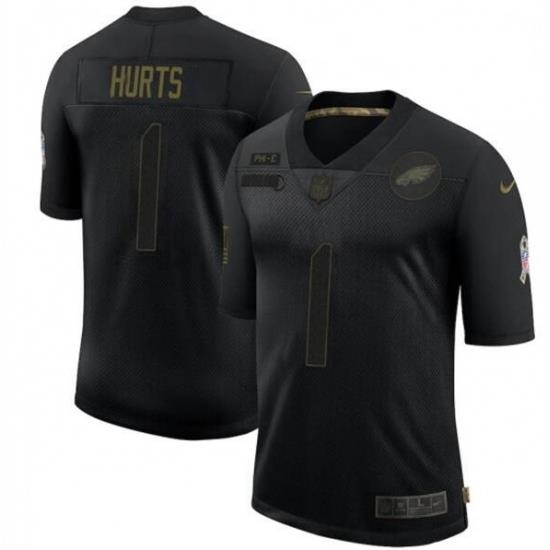 Men Nike Jalen Hurts Philadelphia Eagles Limited Black 2020 Salute To Service NFL Jersey