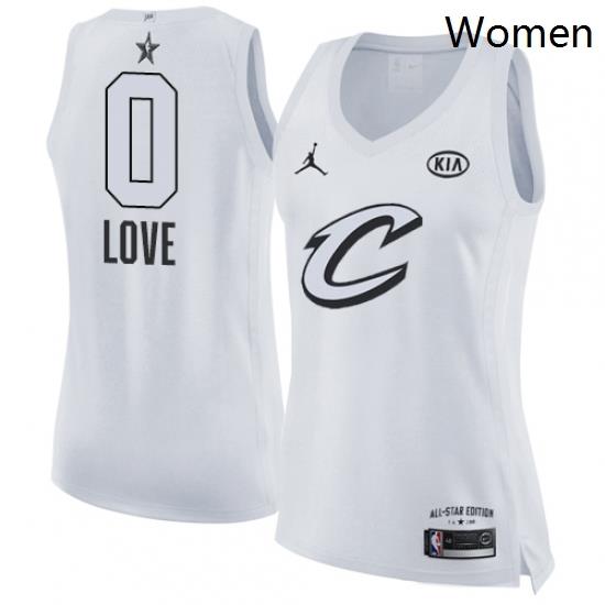 Womens Nike Jordan Cleveland Cavaliers 0 Kevin Love Swingman White 2018 All Star Game NBA Jersey