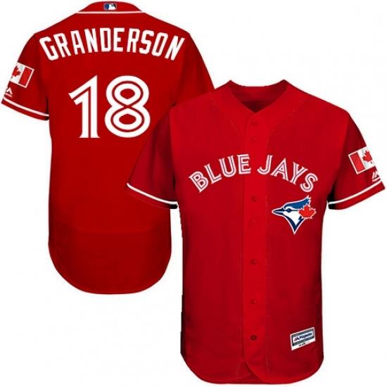 Mens Majestic Toronto Blue Jays 18 Curtis Granderson Scarlet Alternate Flex Base Authentic Collection MLB Jersey