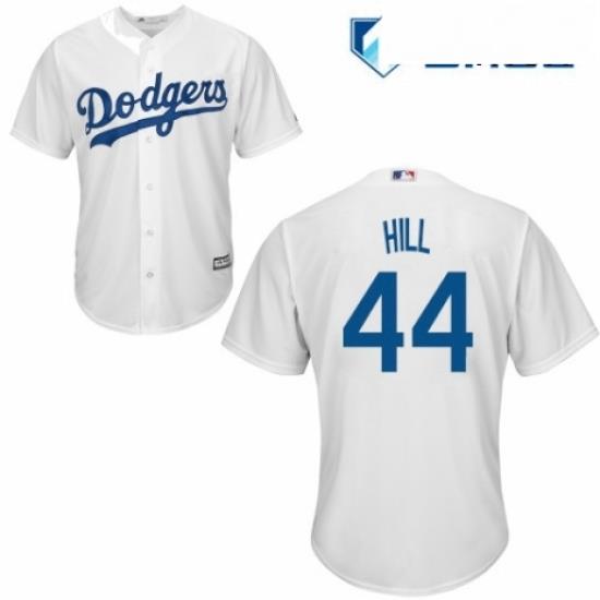 Mens Majestic Los Angeles Dodgers 44 Rich Hill Replica White Home Cool Base MLB Jersey