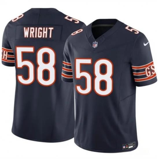 Men Chicago Bears 58 58 Darnell Wright Navy 2023 F U S E  Vapor Untouchable Limited Stitched Football Jersey