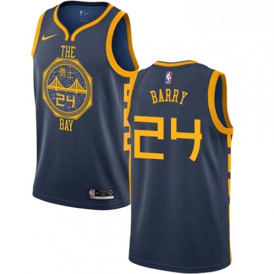 Womens Nike Golden State Warriors 24 Rick Barry Swingman Navy Blue NBA Jersey City Edition
