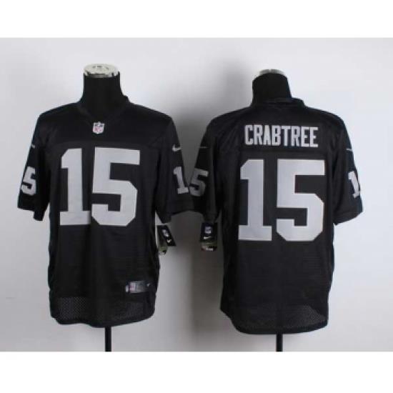 nike nfl jerseys oakland raiders 15 crabtree black[Elite]
