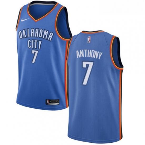 Youth Nike Oklahoma City Thunder 7 Carmelo Anthony Swingman Royal Blue Road NBA Jersey Icon Edition