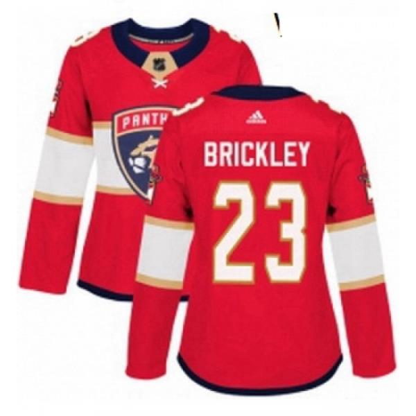 Womens Adidas Florida Panthers 23 Connor Brickley Authentic Red Home NHL Jersey